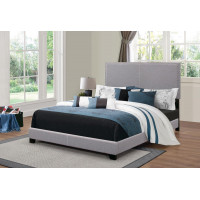 Coaster Furniture 350071KW Boyd California King Upholstered Bed with Nailhead Trim Grey